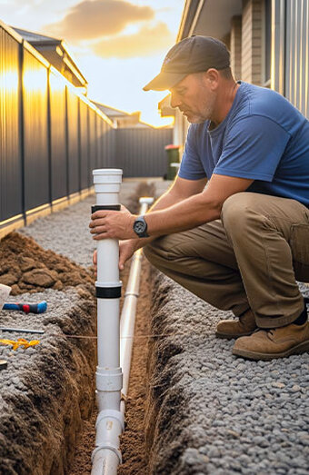 Plumber Fitting Drain Pipe